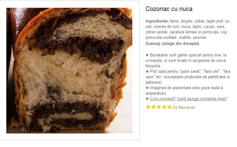 Cozonacul e neliplist de pe site-urile cu anunţuri şi un kilogram costă 60 de lei