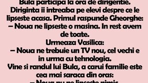 BANC | Bulă, la ora de dirigenție. Profesoara îi întreabă pe elevi despre ce le lipseşte acasă