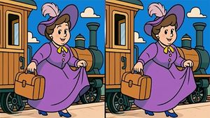 Test de perspicacitate | Găsiți toate cele 3 diferențe dintre cele două femei care coboară din tren