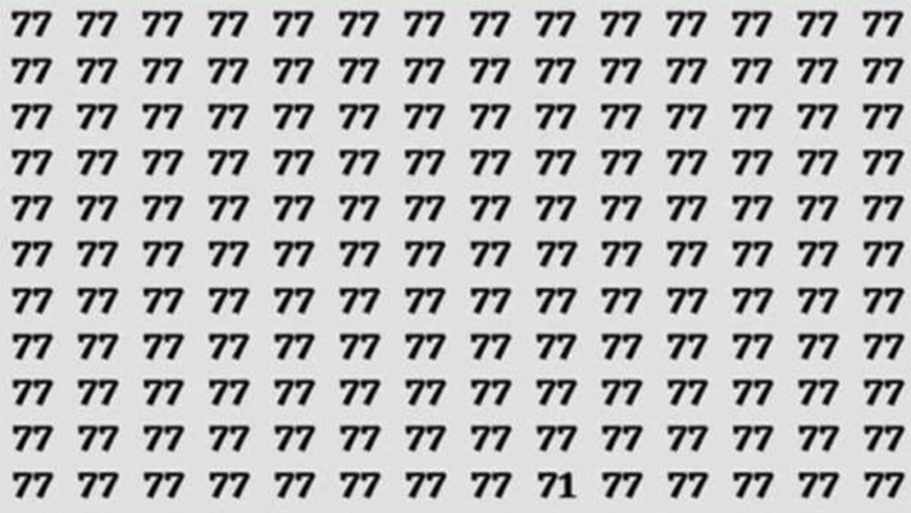 Iluzie optică virală | Găsiți singurul număr care nu este "77"!