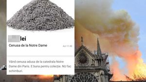 Românii au scos la vânzare pe OLX cenușă de la Catedrala Notre-Dame. Câți bani cer