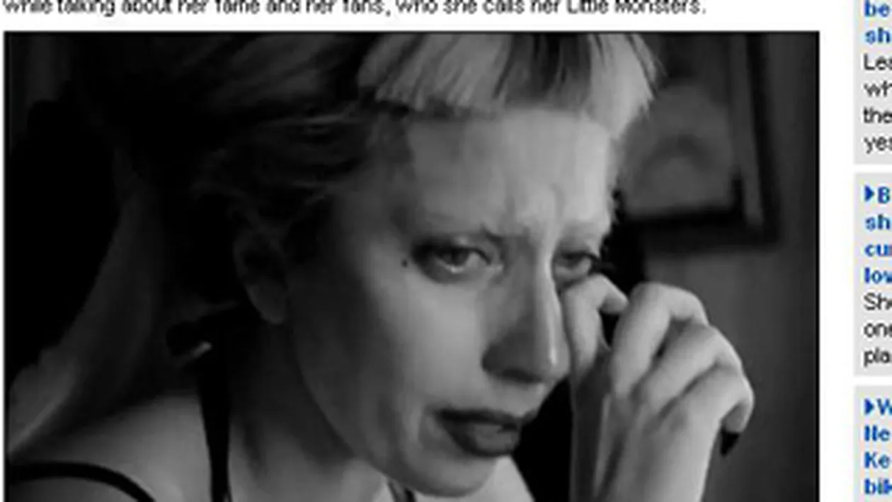 Lady Gaga, in lacrimi: Inca ma simt ca o pustoaica ratata