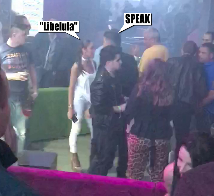 "Libelula" şi Speak au stat în permanenţă unul lângă celălalt şi au plecat împreună de la petrecere