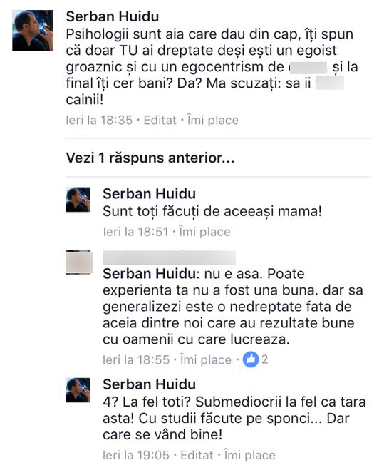 Şerban Huidu, afirmaţii şocante despre psihologi: „Să-i… câinii”