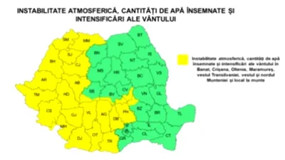 Haos meteo în România! Grindină, vijelii și ploi torențiale până joi