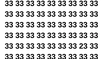 Test de perspicacitate | Nu toate numerele din imagine sunt 33. Găsiți-l pe cel diferit!