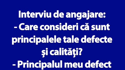 Bancul de 1 Mai | Interviu de angajare