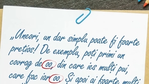Încă o perlă ireală la proba de limba română de la Evaluare: "De exemplu, poți primi un covrag de oo, din care ies mulți pui, care fac iar oo. Și apoi.."