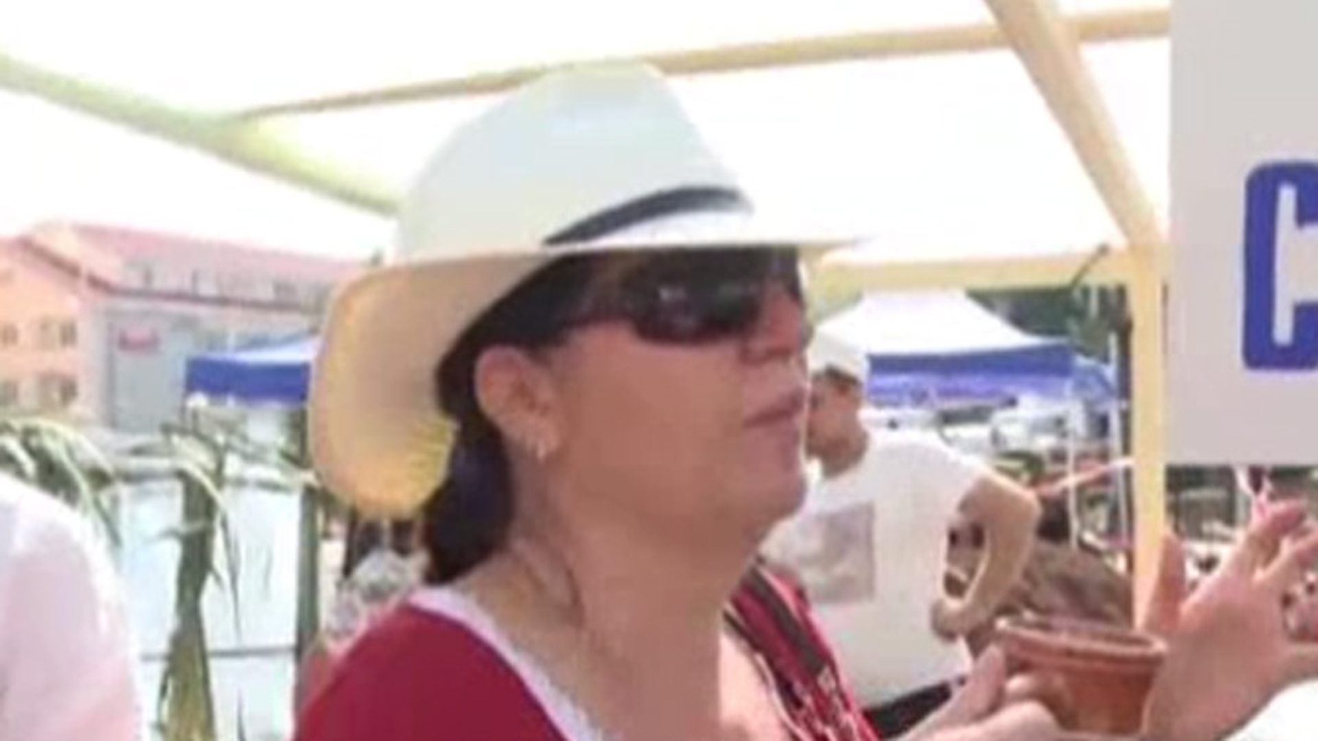 In timp ce Serban Ionescu este imobilizat la pat, Magda Catone s-a distrat la un festival din Olt cu vin la cana!