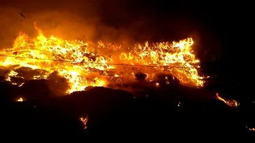 Incendiu violent în Cluj. Focul arde pe 1.000 de metri pătraţi