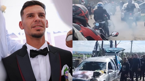 ”Bebiță”, motociclistul care a stat în comă 10 zile după ce a fost implicat într-un accident cumplit, a fost înmormântat. Imaginile durerii!