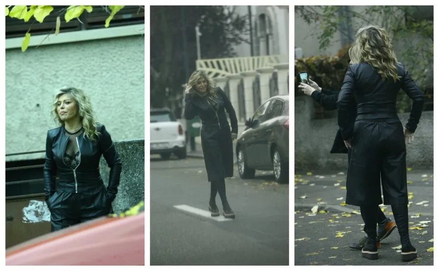 Loredana Groza a făcut o ședință foto în mijlocul unei străzi din Dorobanți, la scurt timp după ce a ieșit dintr-un salon de înfrumusețare © CANCAN.RO