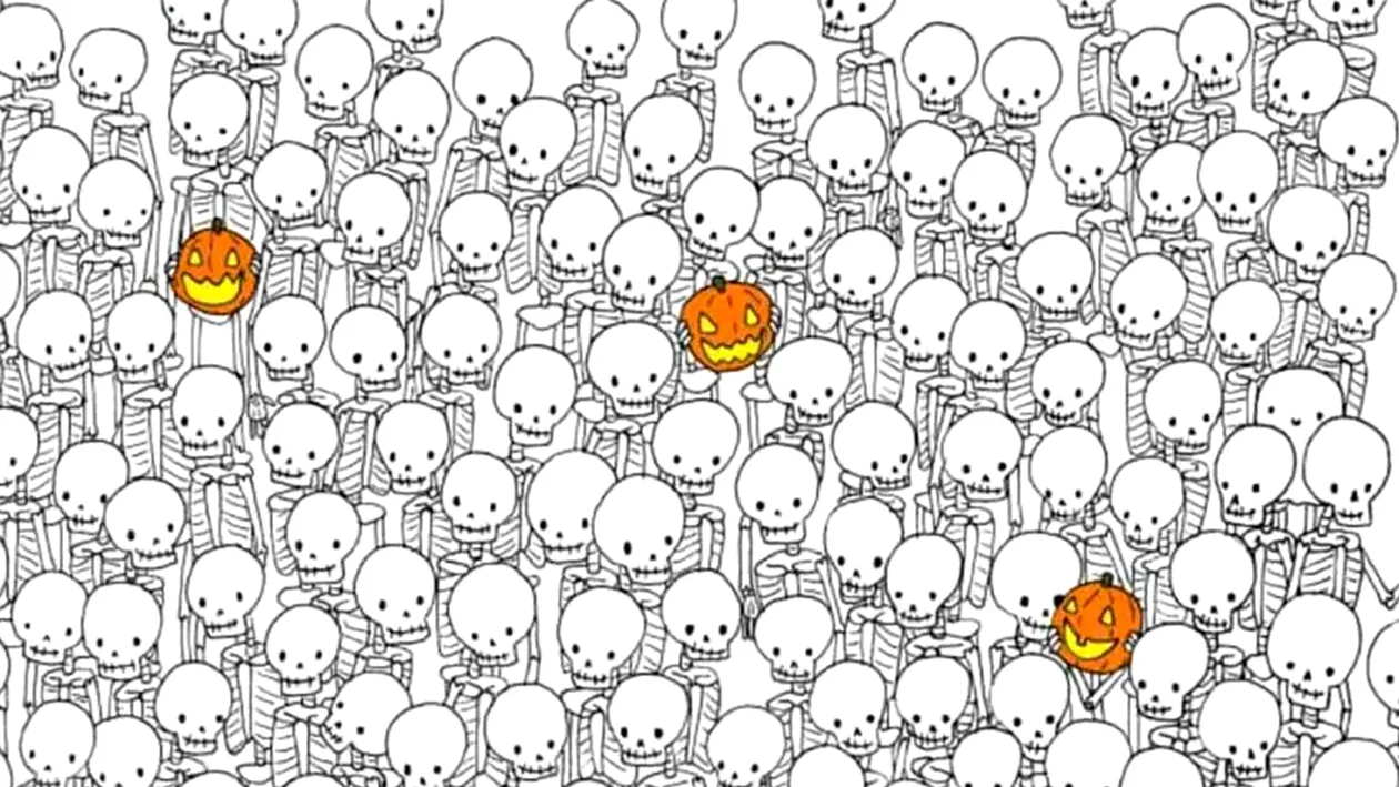 Test IQ de Halloween 2022 | Găsiți fantoma ascunsă printre schelete! Geniile o văd în doar 7 secunde. Tu poți?