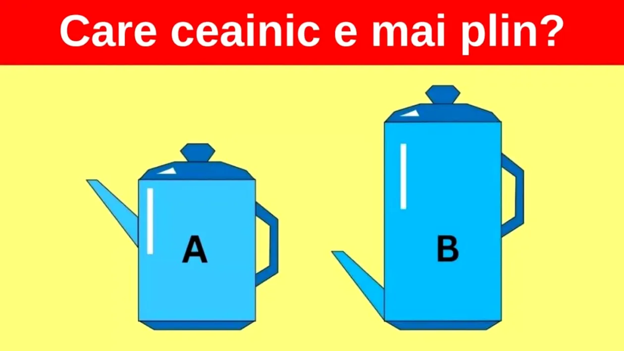Test IQ | Care ceainic este mai plin? Doar românii extrem de inteligenți răspund în 5 secunde