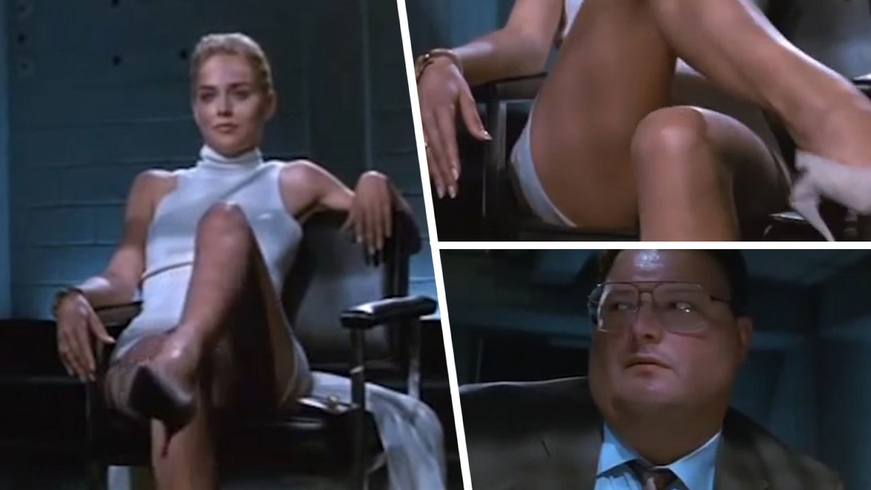 Sharon Stone, în celebra scenă din "Basic instinct"