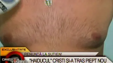 VIDEO Si-a operat sanii! Cristi de la Haiducii s-a saturat de cupa B si si-a modelat pectoralii pentru a arata mai bine!