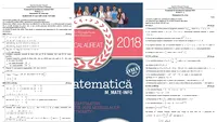 Bacalaureat 2018, sesiunea de toamnă. Rezolvarea subiectelor la matematică