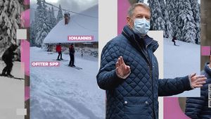Klaus Iohannis se "antrenează" undercover pentru rapel, însoțit de SPP-iști. Singurele imagini cu președintele "în acțiune", pe pârtie, la Păltiniș
