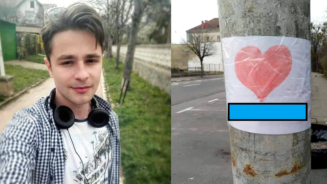 Gestul emoţionant al unui student din Sibiu a devenit viral! Ce mesaje a lipit Adrian Chirciu pe stâlpii din oraş