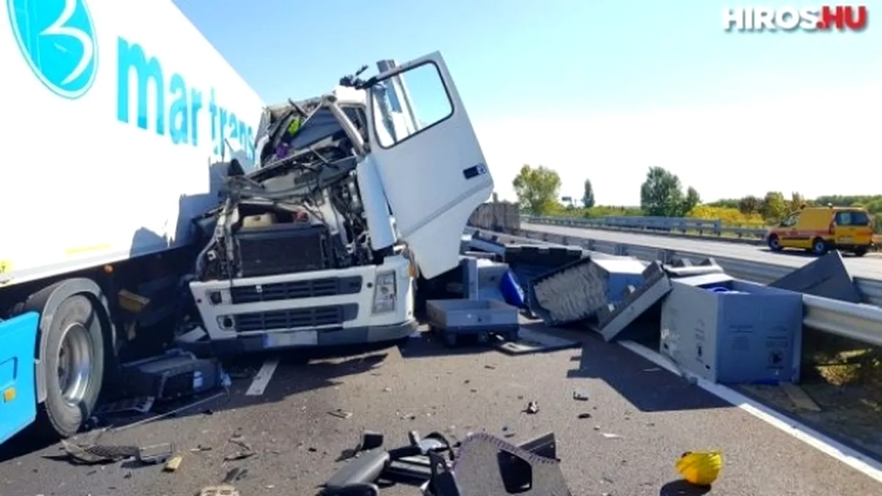 TIR românesc, implicat într-un accident cu 17 victime în Ungaria!