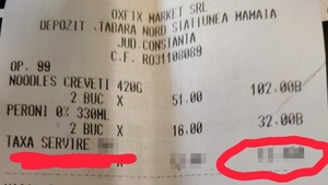 Cât a plătit un client bacșiș obligatoriu, pentru o notă de 134 de lei, într-un restaurant din Mamaia