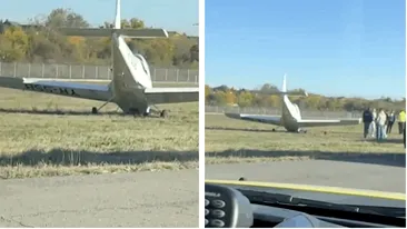 BREAKING | Accident aviatic pe pista de la Băneasa! Un avion de școală a rămas fără roți la aterizare