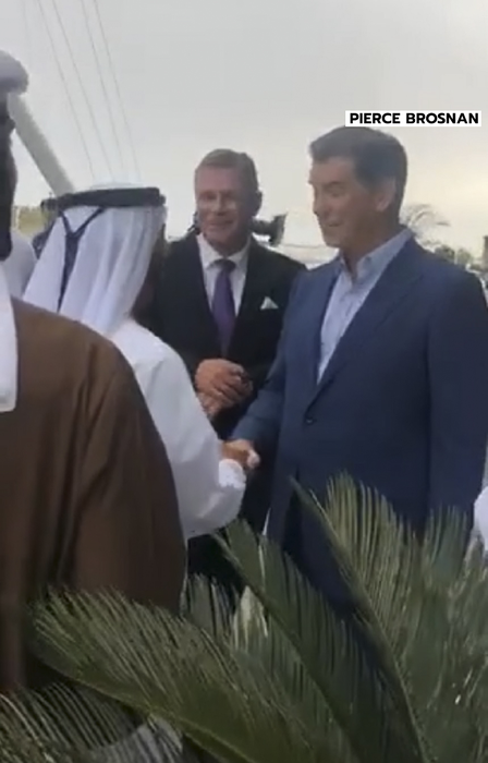 Ramona l-a ”spionat” pe celebrul actor Pierce Brosnan într-un hotel din Emirate