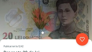 Suma e uriașă! Cu ce preț se vinde o bancnotă de 20 de lei cu chipul Ecaterinei Teodoroiu