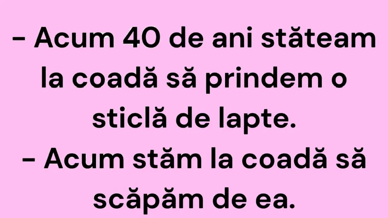 Bancul începutului de săptămână | Acum 40 de ani...