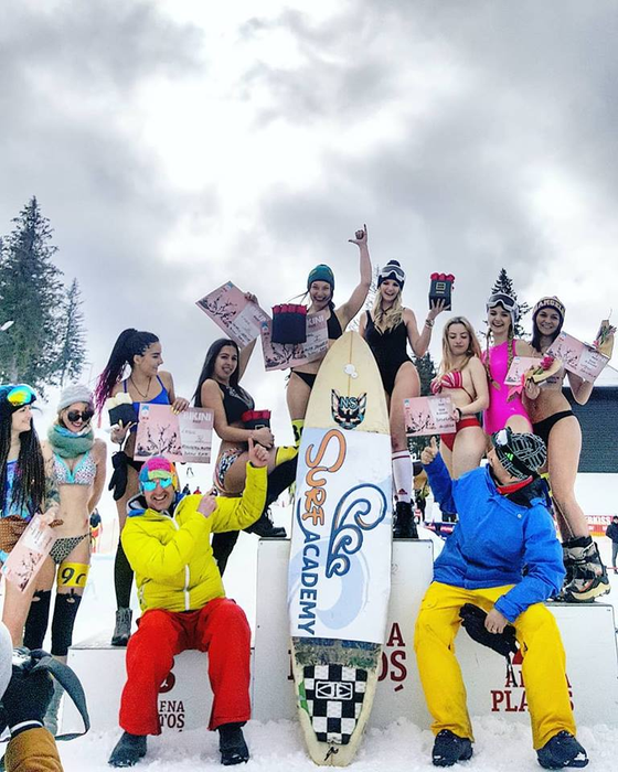 Miss Bikini pe zăpadă, la -3 grade. Fetele au „topit” troienele de la Păltiniș