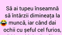 BANCUL ZILEI | Culmea tupeului la muncă