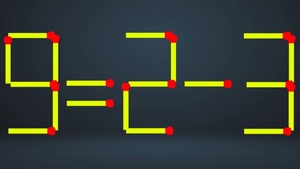 Test IQ cu chibrituri | Corectați 9 = 2 - 3, mutând un singur băț