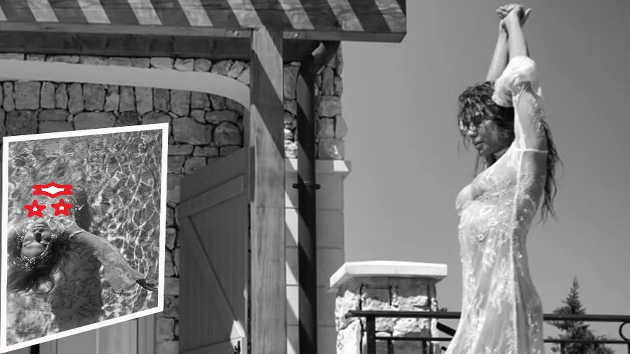 Anna Lesko, fotografiată complet goală în piscină! Doar o rochie transparentă îi acoperea corpul înainte să intre în apă