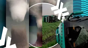 Autocar, spulberat pe Autostrada Soarelui de un fenomen meteo nemaivăzut!