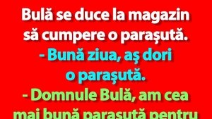 BANC | Bulă se duce la magazin să cumpere o parașută