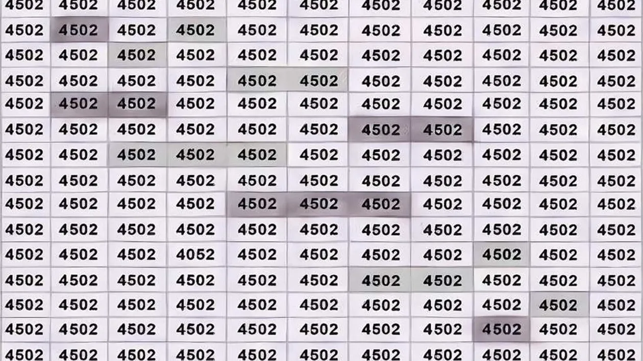 TEST IQ | Identifică singurul număr care nu este 4502! Dacă reușești în 7 secunde, ești un geniu