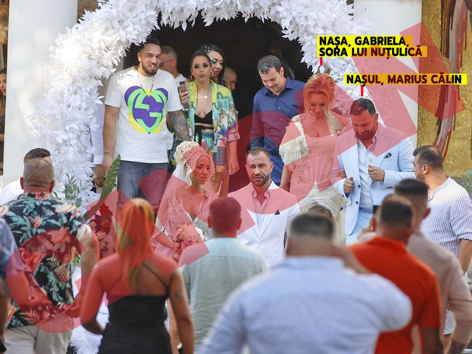Nașii celor doi îndrăgostiți au fost aleși din familie, părinții spirituali ai lui Nuțulică și ai soției sale fiind Gabriela, și soțul ei, Marius Călin / (Sursa: CANCAN.RO)