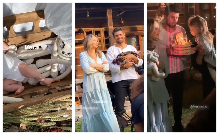 Laura Cosoi și Cosmin Curticăpean au botezat-o pe Vera în același loc din Maramureș în care au creștinat-o și pe fiica lor cea mare, Rita. Este vorba despre Baia-Sprie © Instagram Stories