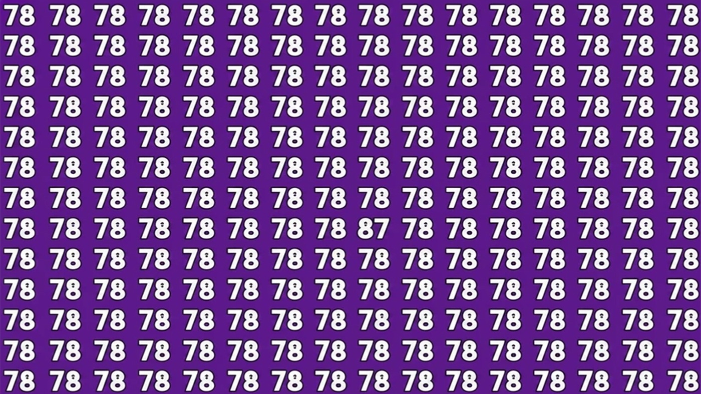 Test de inteligență | Depistați singurul număr din imagine diferit de 78! Geniile reușesc în 7 secunde