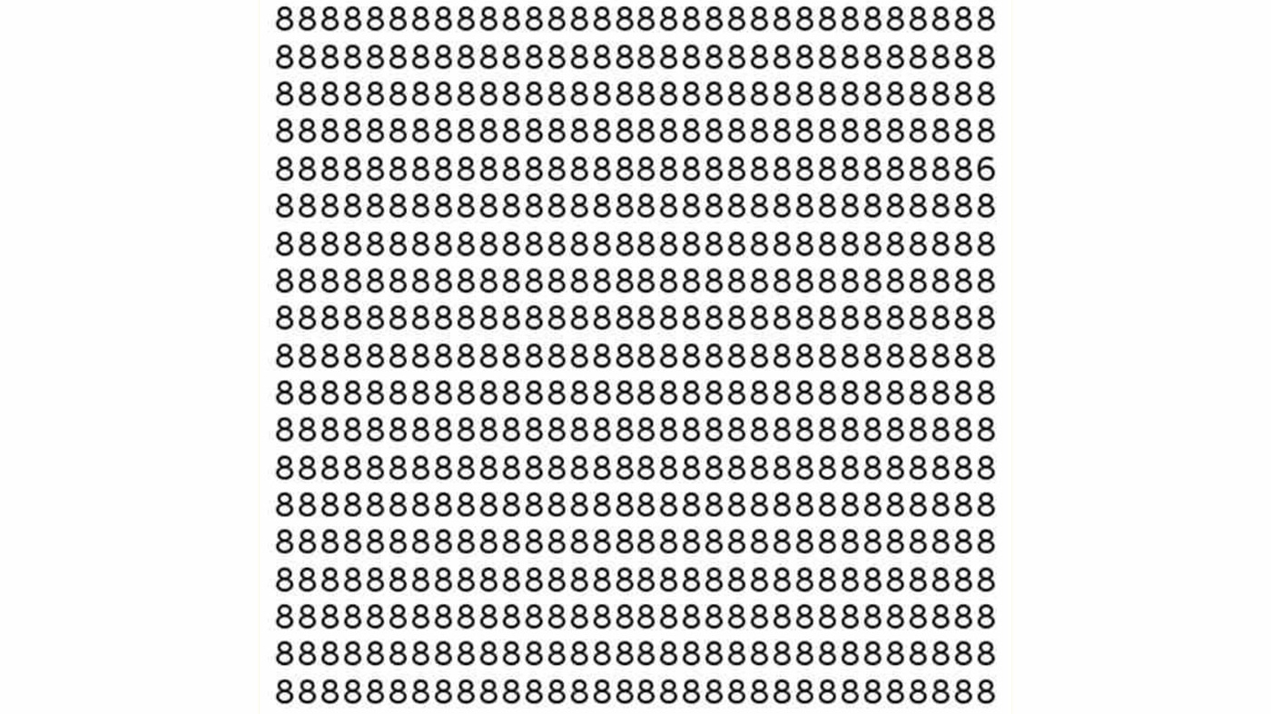Test de inteligență | Nu toate cifrele din imagine sunt 8. Identificați-o pe cea diferită!