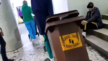 Imagini şocante la Spitalul Judeţean de Urgenţă Craiova. Deşeurile menajere şi toxice, plimbate printre bolnavi