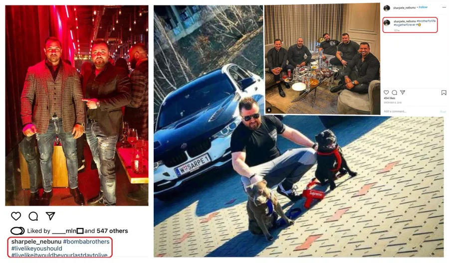 Cosmin Pop, autotintitulat Sharpele Nebunu, l-a denunțat pe Alex Bodi. Interlopul clujean s-a distrat de multe ori alături de fostul soț al Biancăi Drăgușanu și milionarul croat Josip Heit © Instagram