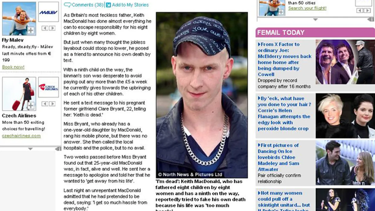 S-a dat mort pentru a nu mai plati pensia alimentara celor opt copii ai sai