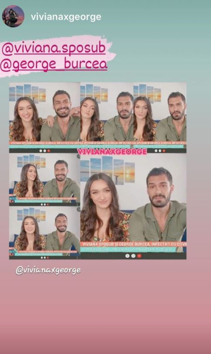 George Burcea i-a făcut o declarație de iubire Vivianei Sposub prin intermediul unei melodii lansată de Connect-R în colaborare cu Nane © Instagram Stories