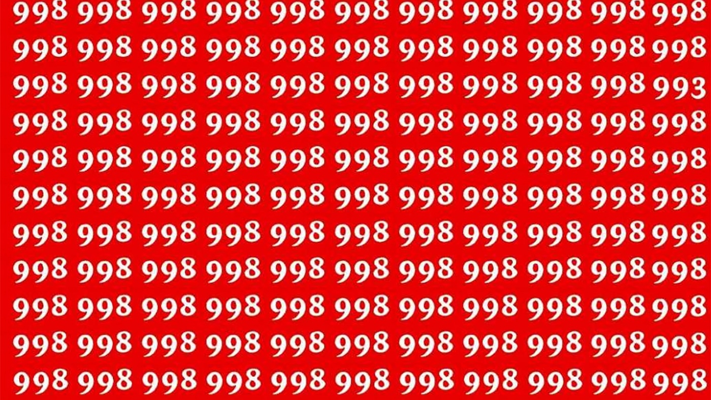 Test de perspicacitate | Nu toate numerele din această poză sunt 998. Găsiți-l pe cel diferit!