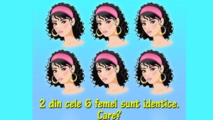 Test de inteligență pentru genii | 2 dintre cele 6 femei din imagine sunt identice. Care?