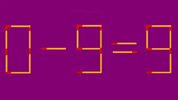Test IQ cu chibrituri | Mutați un băț pentru a corecta 0 - 9 = 9