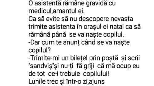 BANC | O asistentă rămâne gravidă cu amantul ei