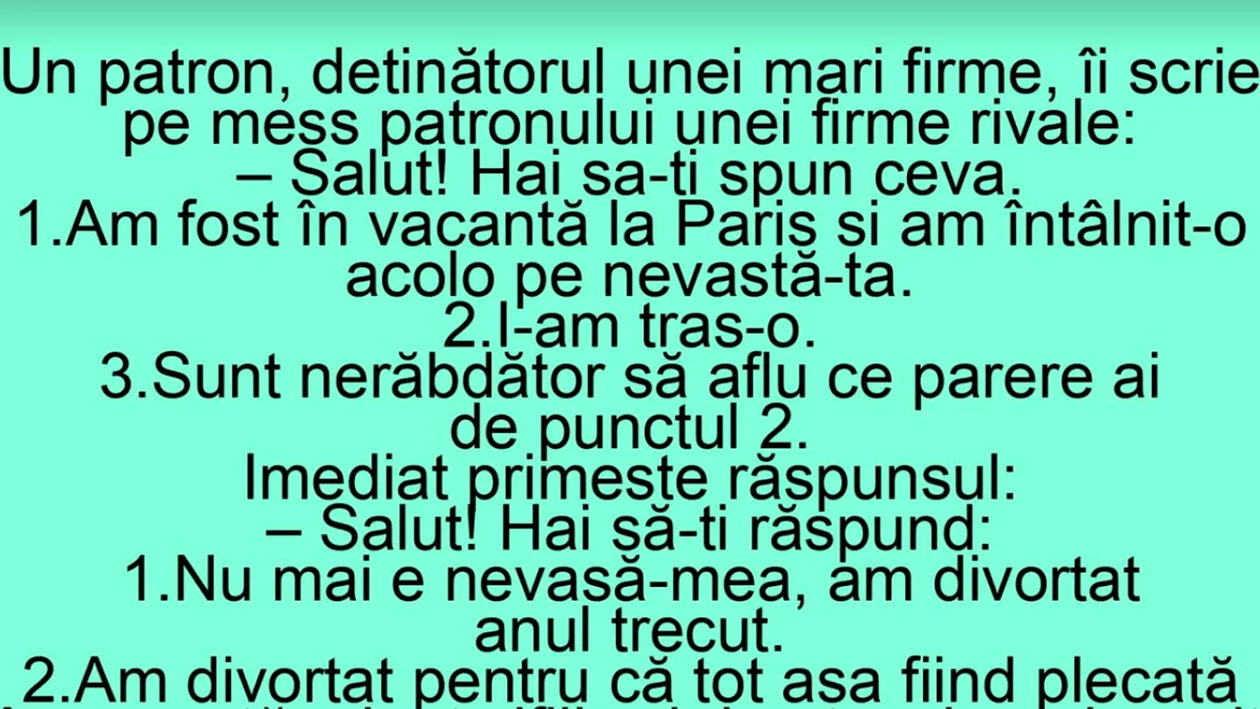 BANCUL ZILEI | Salut, hai să-ți spun ceva. I-am tras-o lu' nevastă-ta!