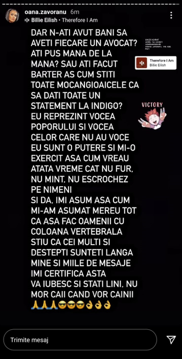 Oana Zăvoranu continuă lupta cu "influencerele"